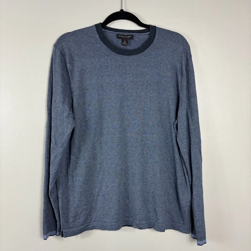 Banana Republic Luxury Blend Micro Stripe‎ Thin Sweater Size L